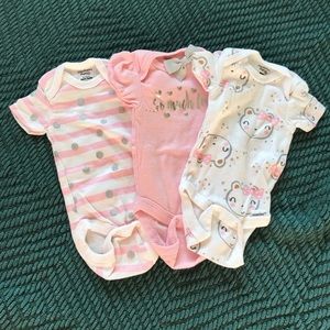 🌸 3 NEW Gerber organic darling girls tops shirts